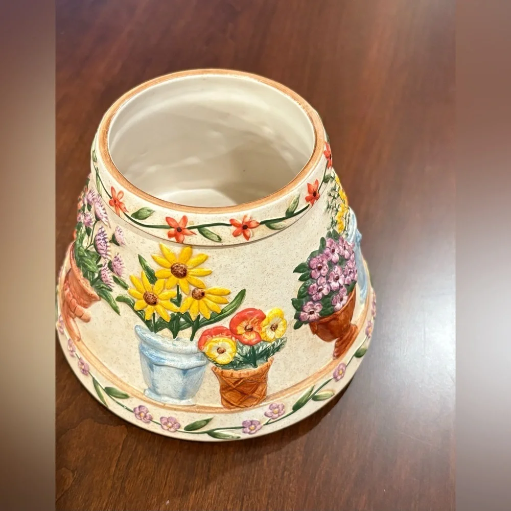 Yankee Candle Large Jar Topper Lamp Shade Garden spring Flowers grandma cottage